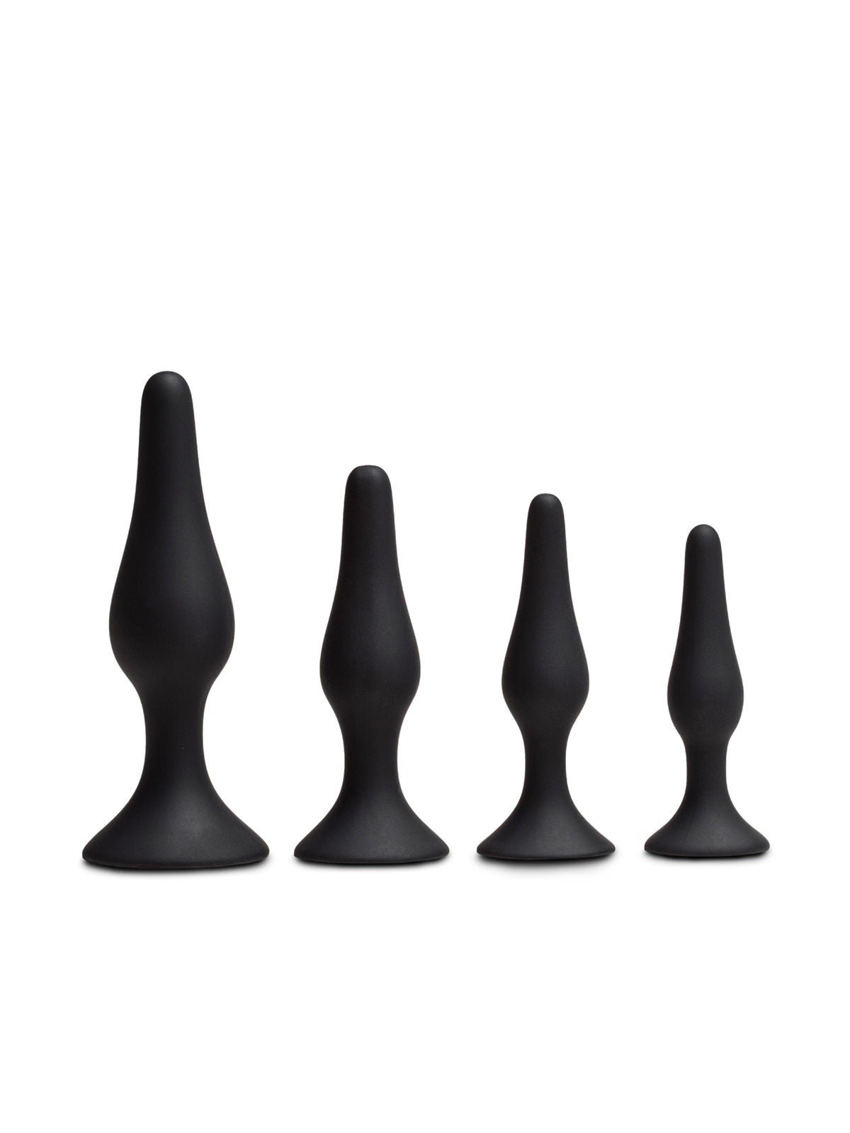 Set van 4 buttplugs met zuignap voor anale seks, starters - duurzaam en veilig