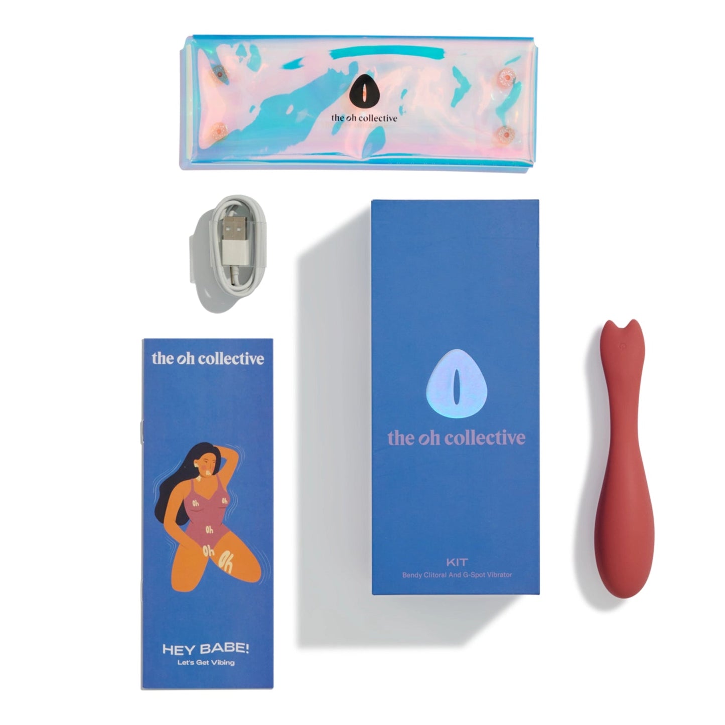 Kit G - Spot & Clitoris Vibrator van Oh Collective, koraal, plasticvrij via LieLei