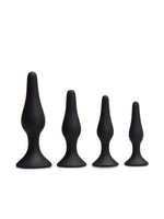 Set van 4 buttplugs met zuignap voor anale seks, starters - duurzaam en veilig